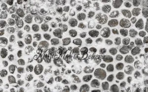 Kate Snow Christmas Winter Cobblestone Street Rubber Floor Mat designed by Mini MakeBelieve