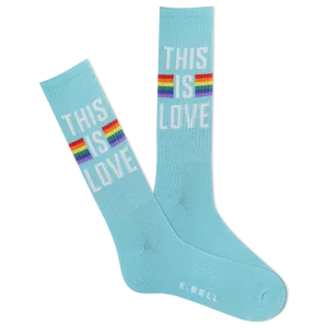 K.Bell Men's This Is Love Active Crew Sock