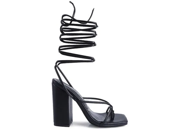 Laced up Block Heel