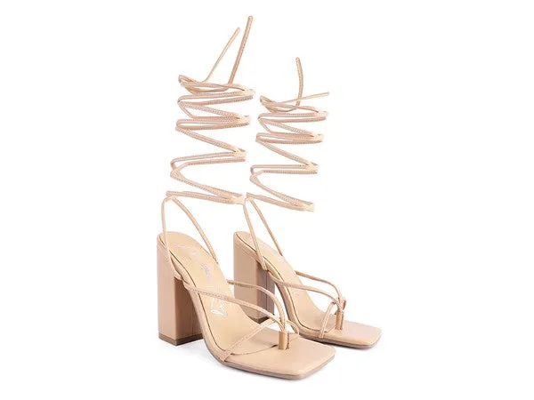 Laced up Block Heel