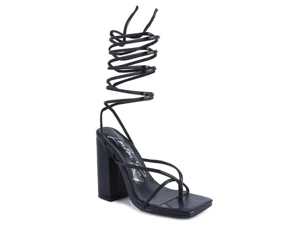 Laced up Block Heel