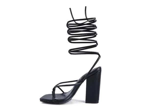 Laced up Block Heel
