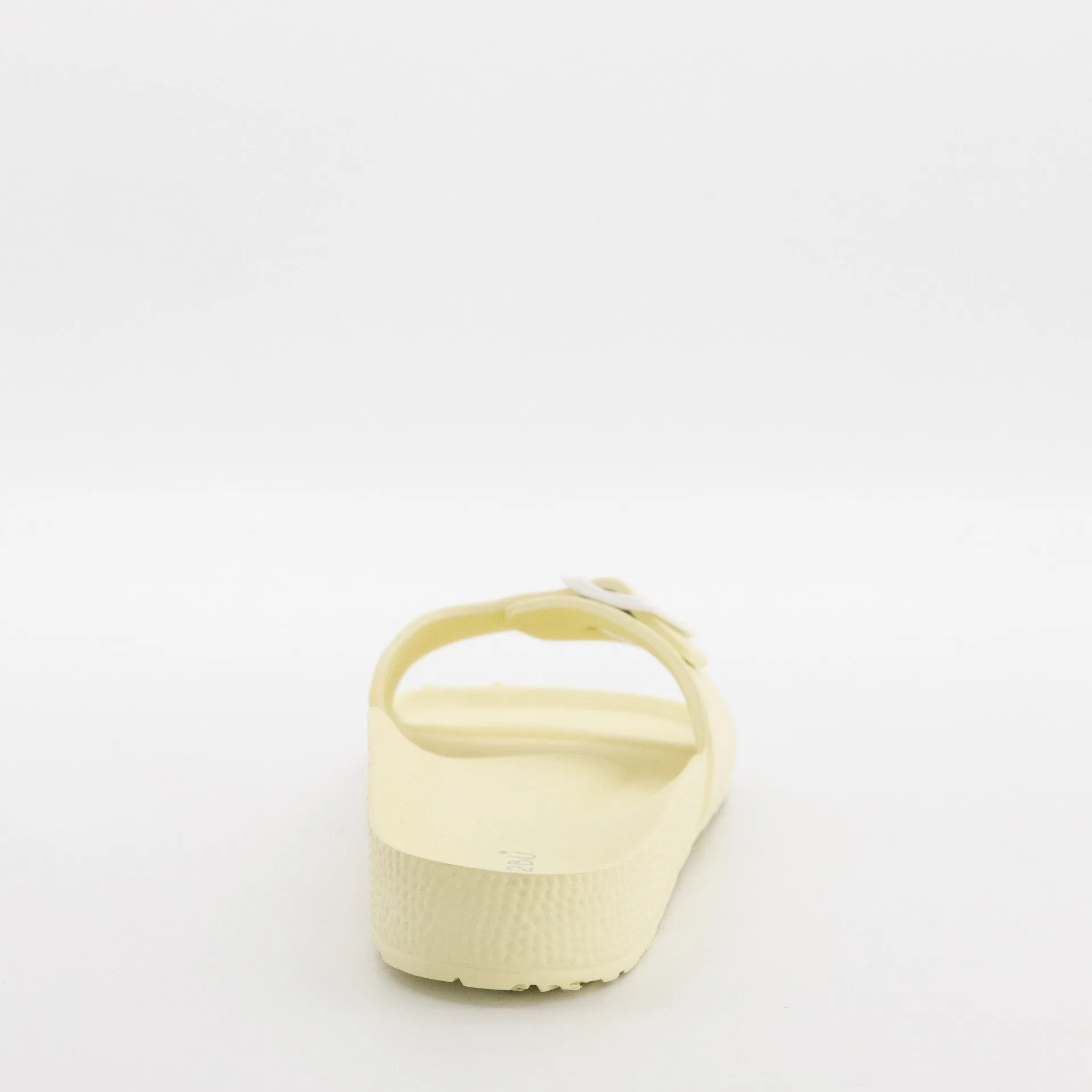 Ladies Shaped Single Band Moulded Mule Sandal - Light Yellow