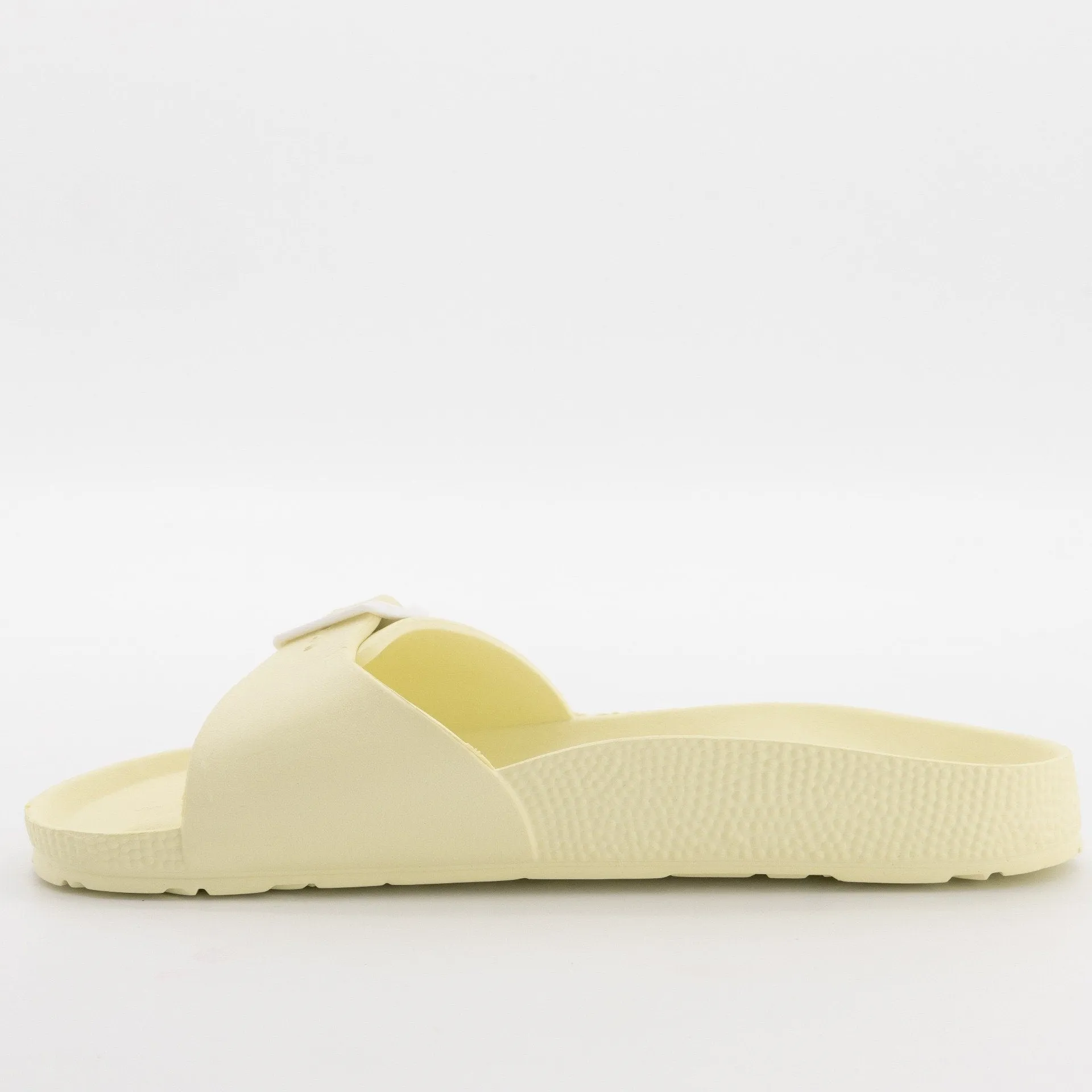 Ladies Shaped Single Band Moulded Mule Sandal - Light Yellow