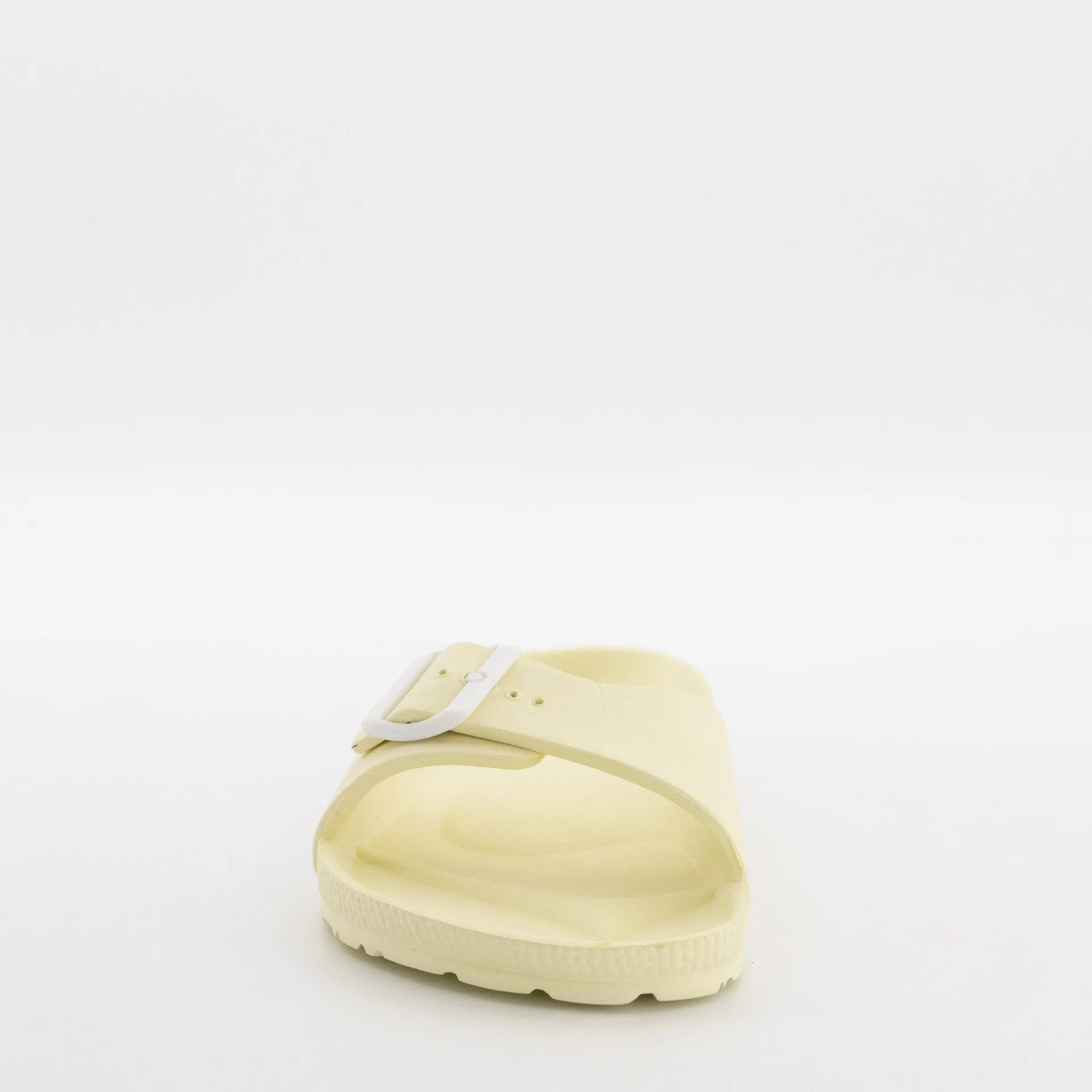 Ladies Shaped Single Band Moulded Mule Sandal - Light Yellow