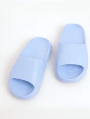 Ladies Summer Slide Sandal - Light Blue