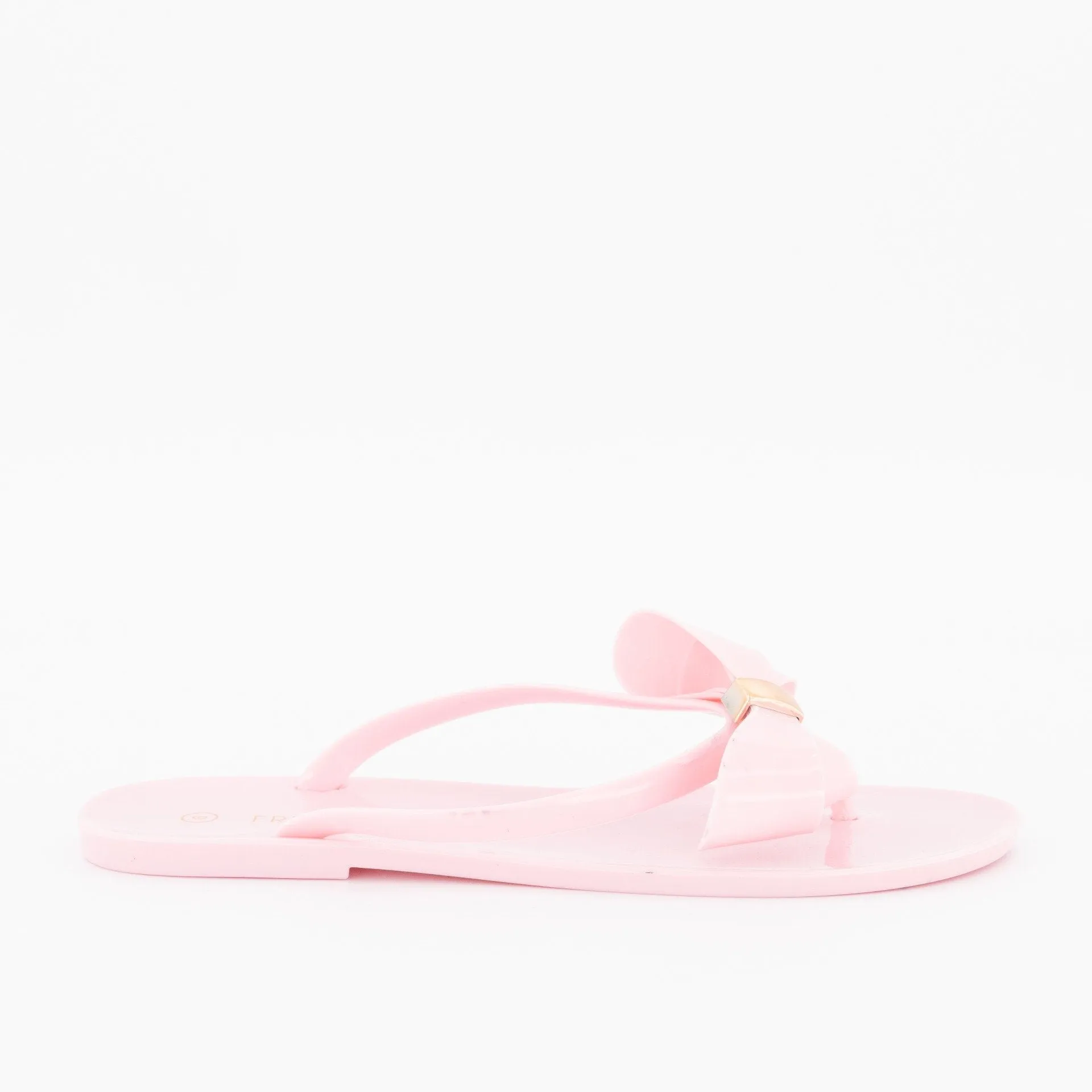 Ladies-Sweet Bow Jelly Sandal - Light Pink
