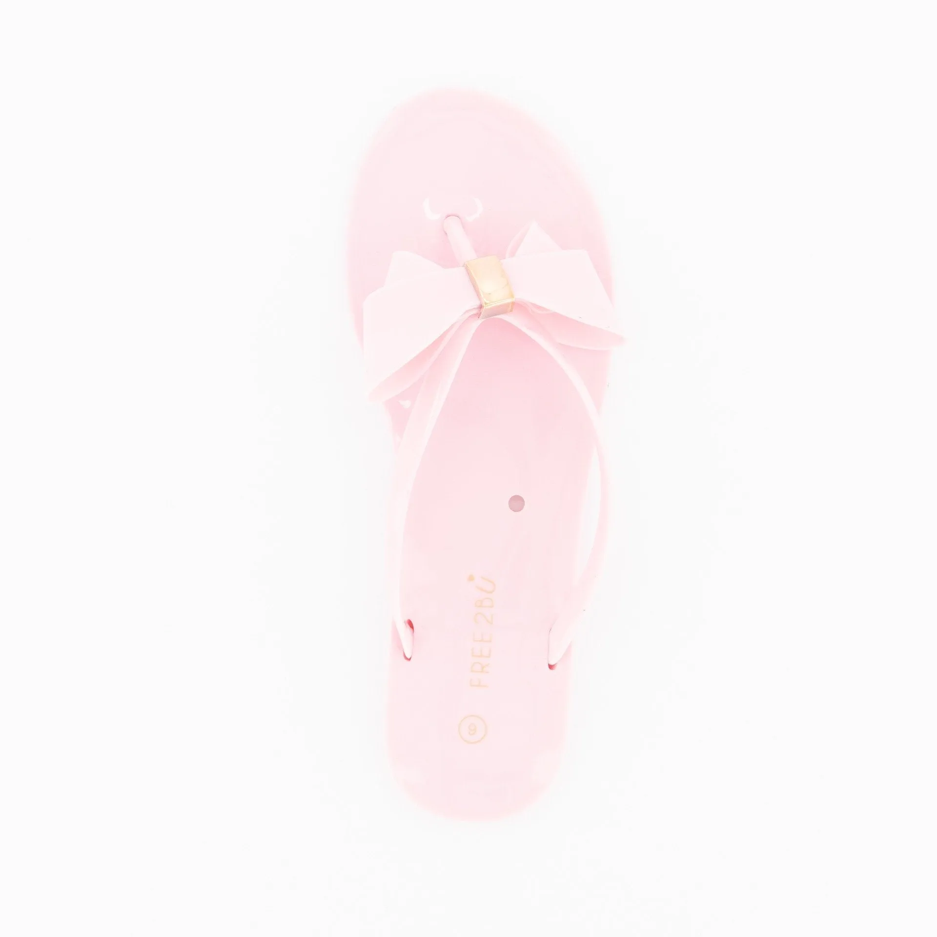 Ladies-Sweet Bow Jelly Sandal - Light Pink
