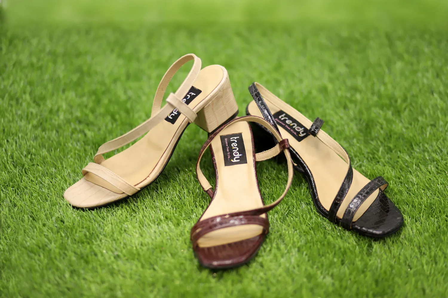 Leather Heeled Sandal Design ZA028