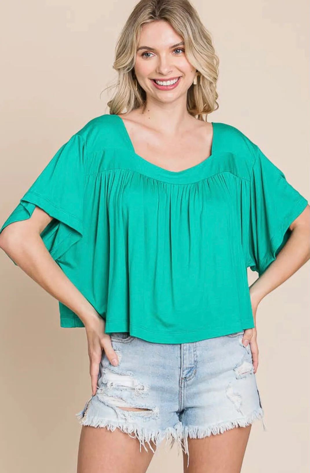 Lenora Emerald Green Top