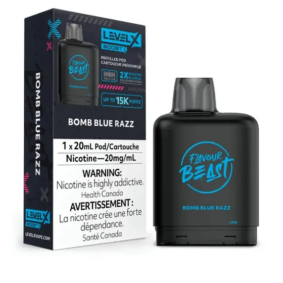 Level X Flavour Beast BOOST Pod - 15K Puffs - Bomb Blue Razz