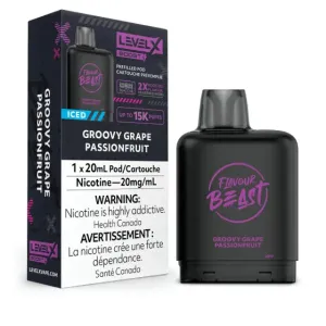 Level X Flavour Beast BOOST Pod - 15K Puffs - Groovy Grape Passionfruit Iced