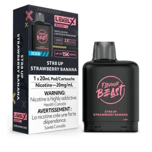Level X Flavour Beast BOOST Pod - 15K Puffs - STR8 Up Strawberry Banana