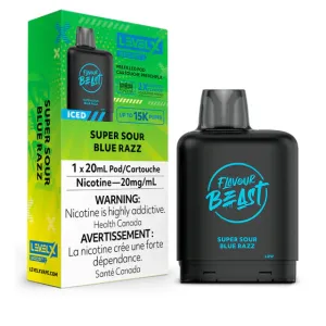Level X Flavour Beast BOOST Pod - 15K Puffs - Super Sour Blue Razz Iced