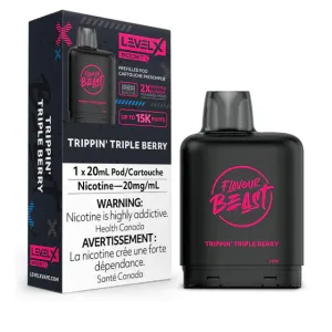 Level X Flavour Beast BOOST Pod - 15K Puffs - Trippin' Triple Berry