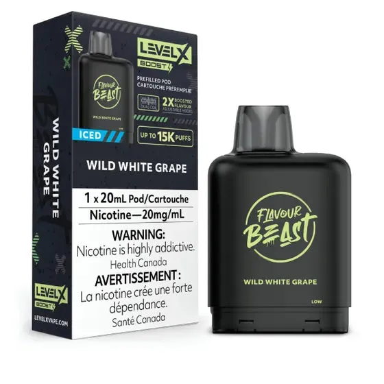 Level X Flavour Beast BOOST Pod - 15K Puffs - Wild White Grape Iced