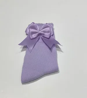 Lilac bow sock