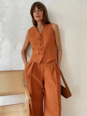 Linen Vest & Pants Set