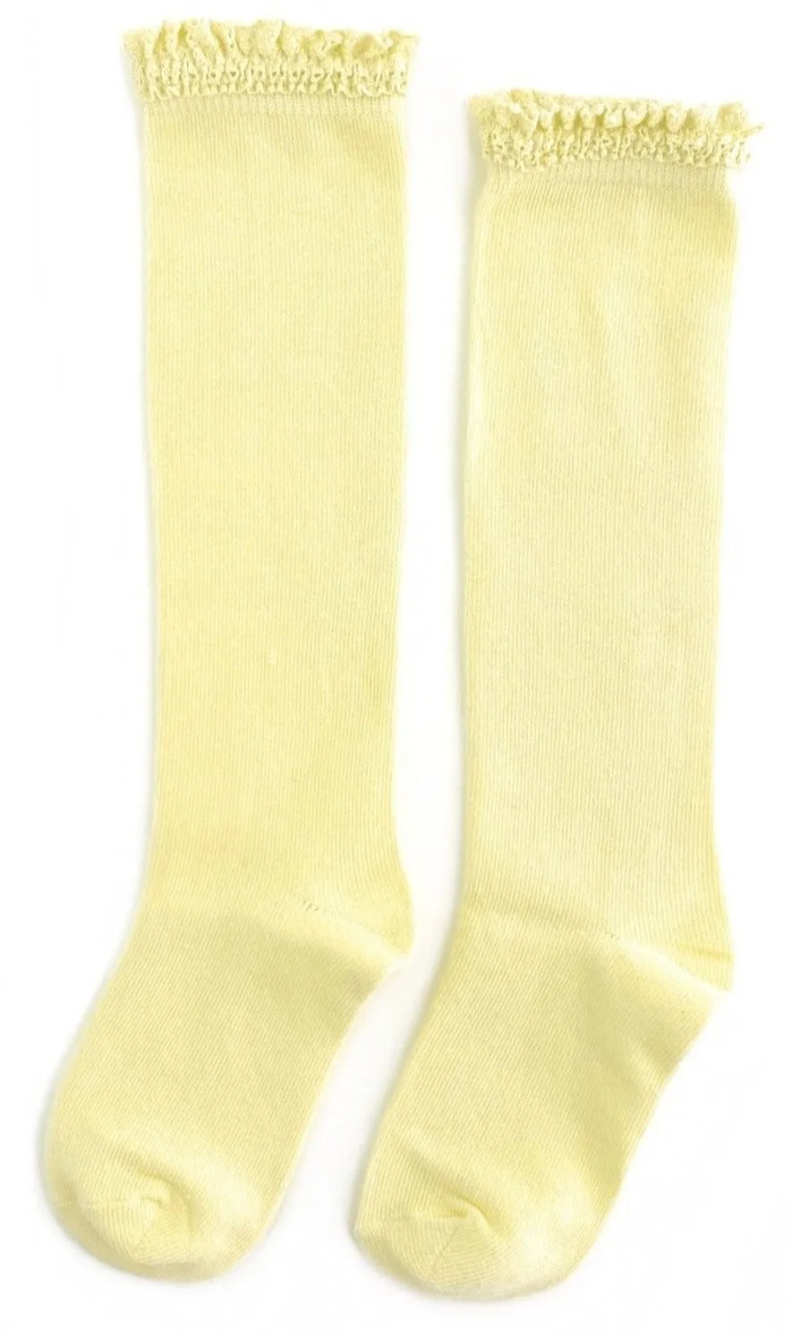 Little Stocking Co Lace Top Knee High Socks - Lemonade