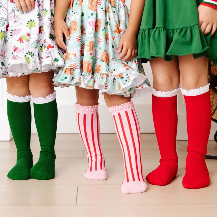 Little Stocking Co Santa Baby Knee High Socks 3-Pack