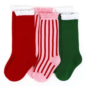 Little Stocking Co Santa Baby Knee High Socks 3-Pack