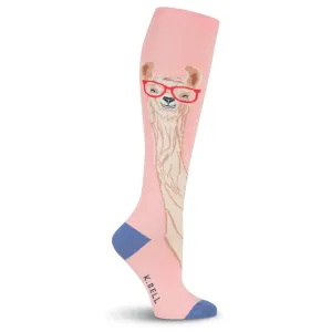 Llama With Glasses Socks (Women’s) Knee High