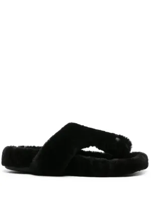 LOEWE Ease shearling flip flops