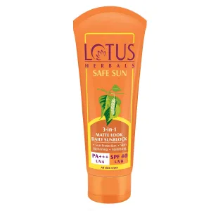 Lotus Herbals Safe Sun 3-In-1 Matte Look Daily Sunblock SPF-40, 50g