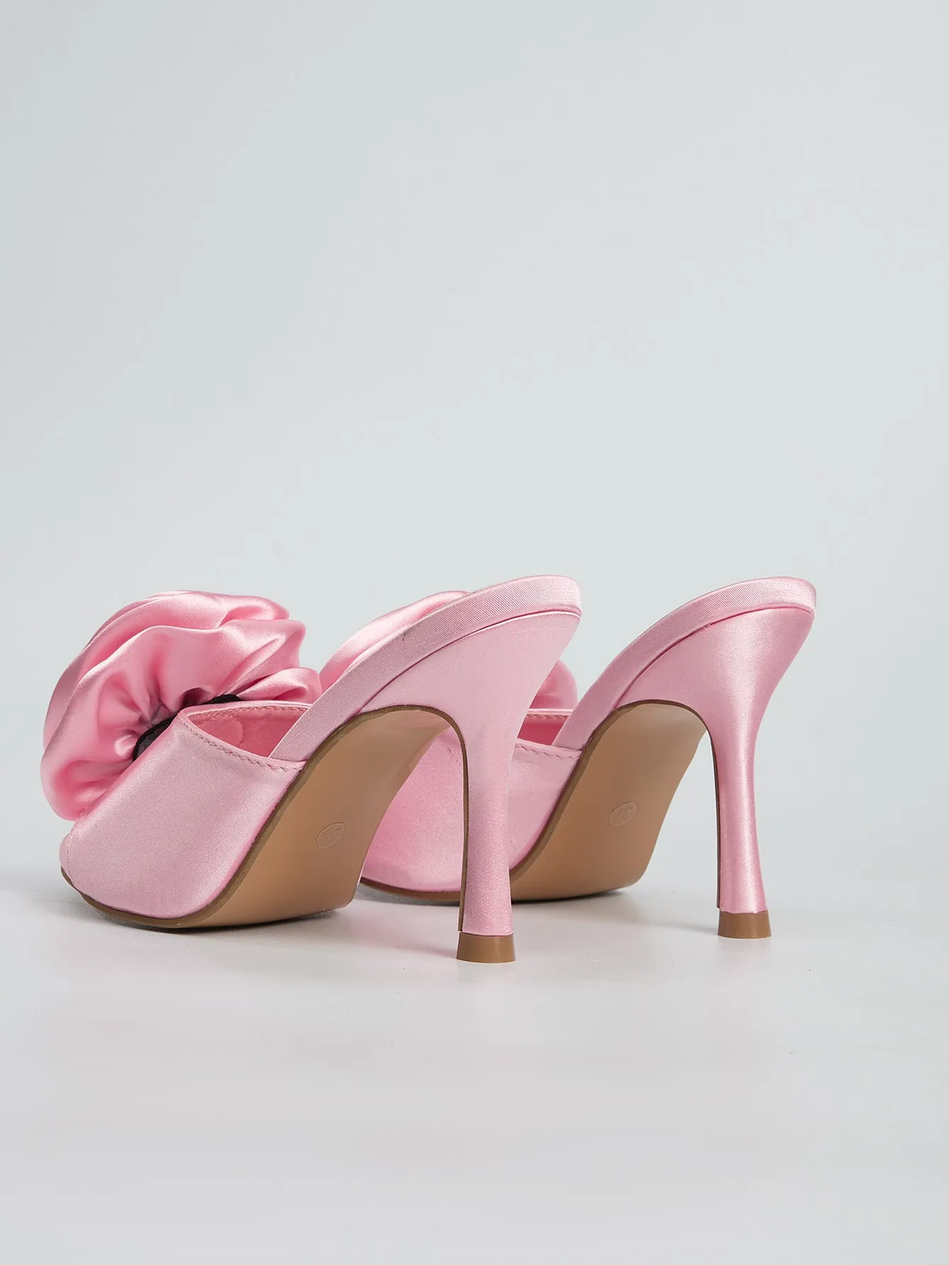 Low Cut Shoes Open Toe Floral Stiletto Heel Sandals