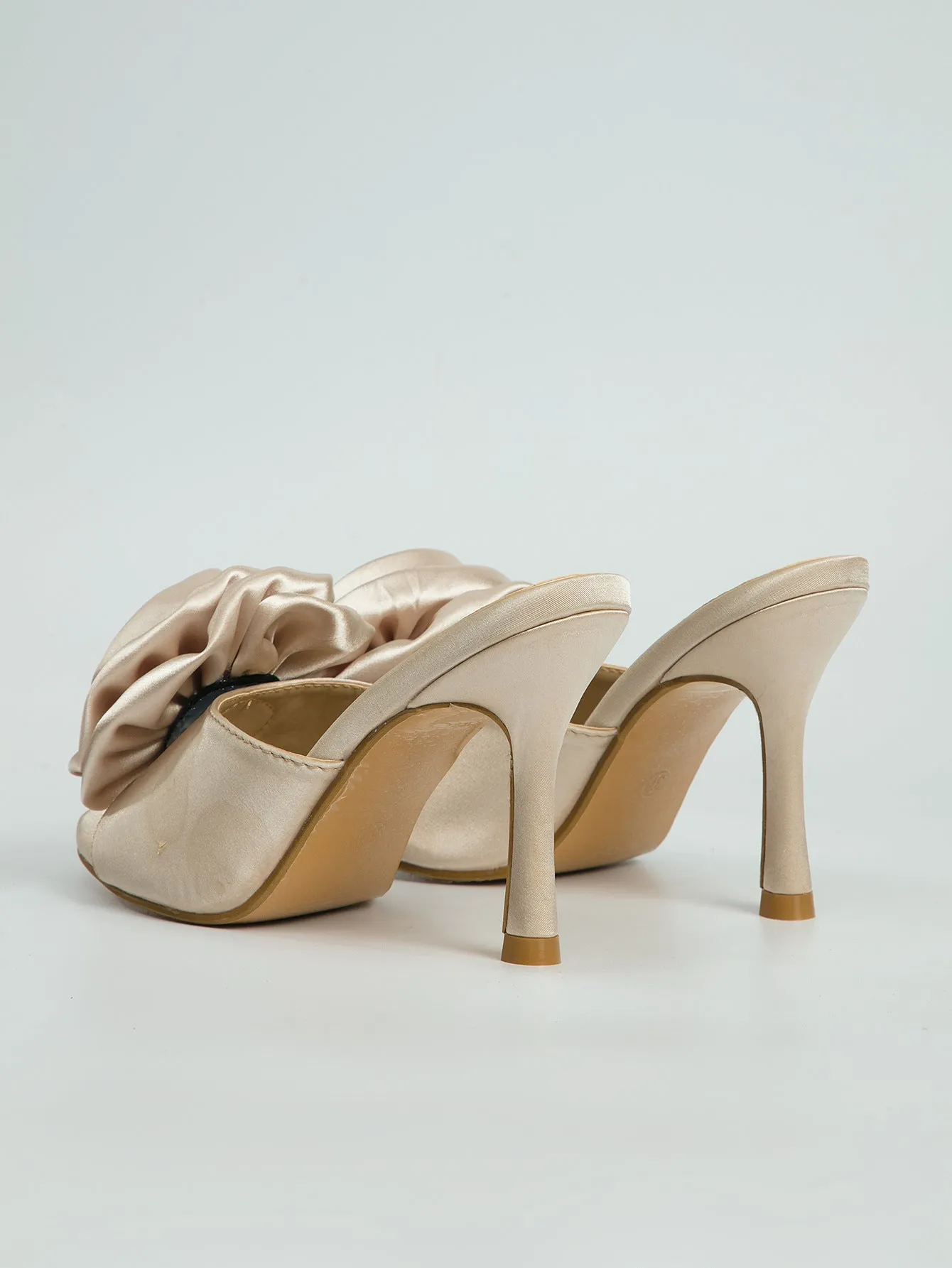 Low Cut Shoes Open Toe Floral Stiletto Heel Sandals