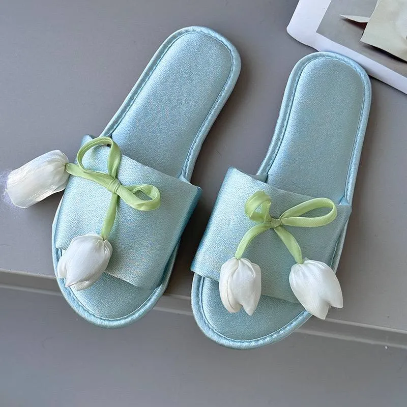 Luxury Soft & Elegant Tulip Floral Slide Sandals