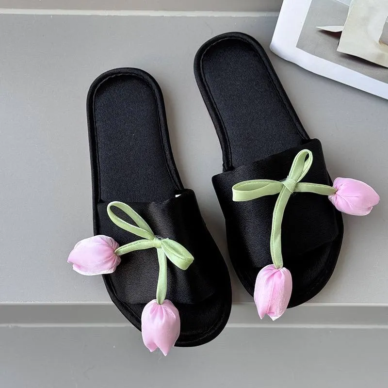 Luxury Soft & Elegant Tulip Floral Slide Sandals