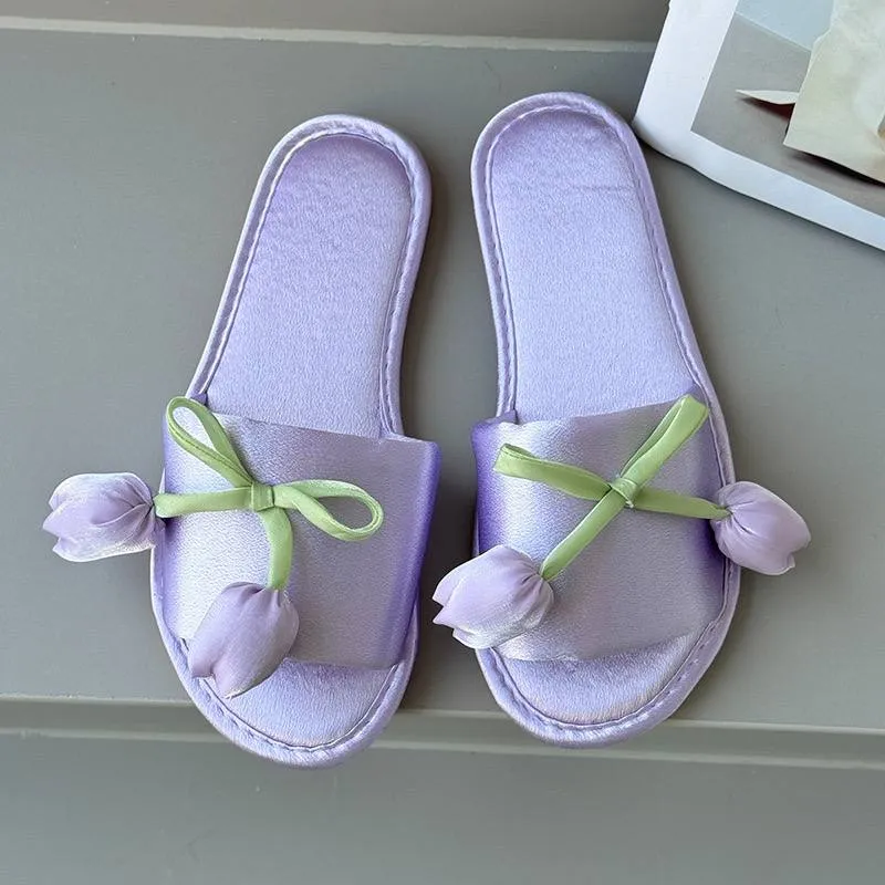 Luxury Soft & Elegant Tulip Floral Slide Sandals
