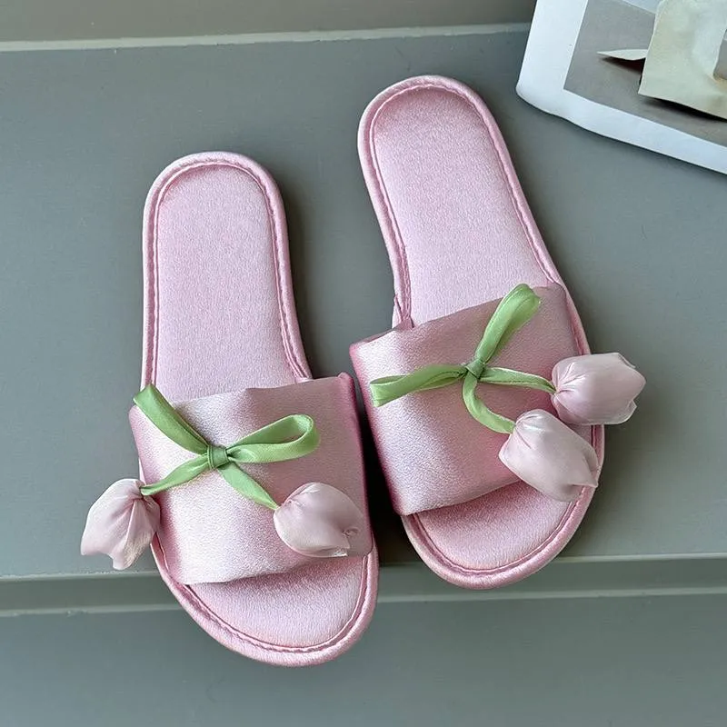 Luxury Soft & Elegant Tulip Floral Slide Sandals