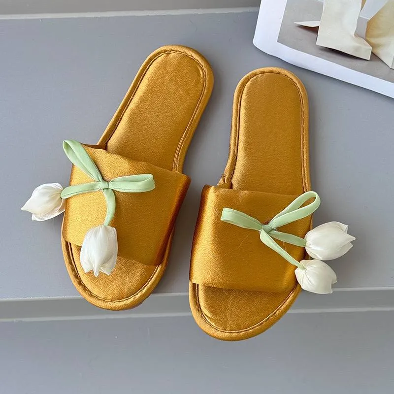 Luxury Soft & Elegant Tulip Floral Slide Sandals