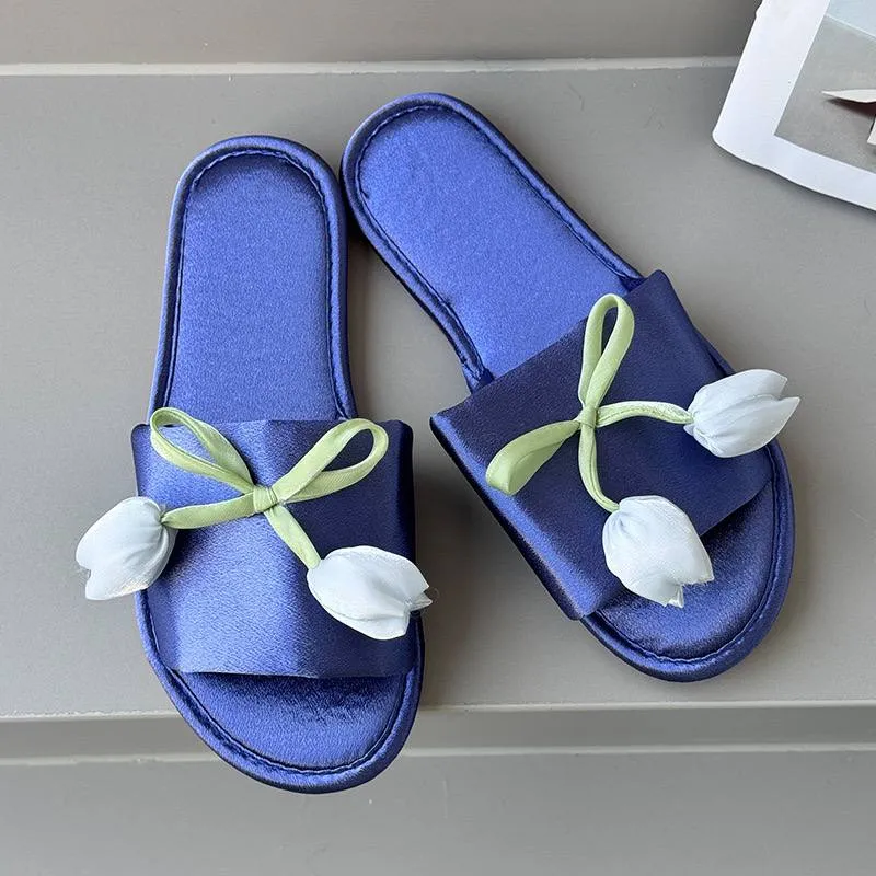 Luxury Soft & Elegant Tulip Floral Slide Sandals