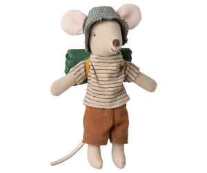 Maileg Hiker mouse, Big brother - Thin stripes