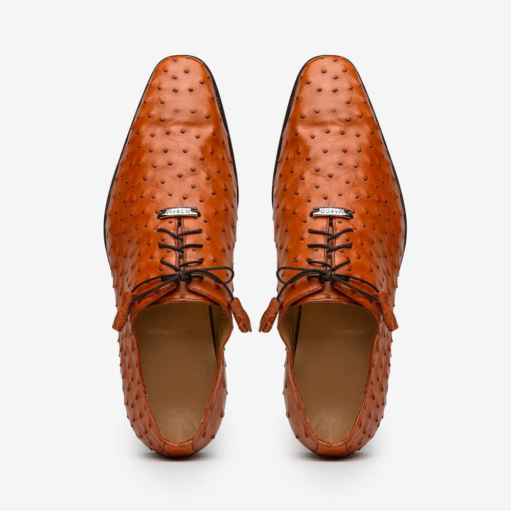 Marco Di Milano Criss in Brandy Ostrich Oxford Dress Shoes