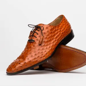 Marco Di Milano Criss in Brandy Ostrich Oxford Dress Shoes