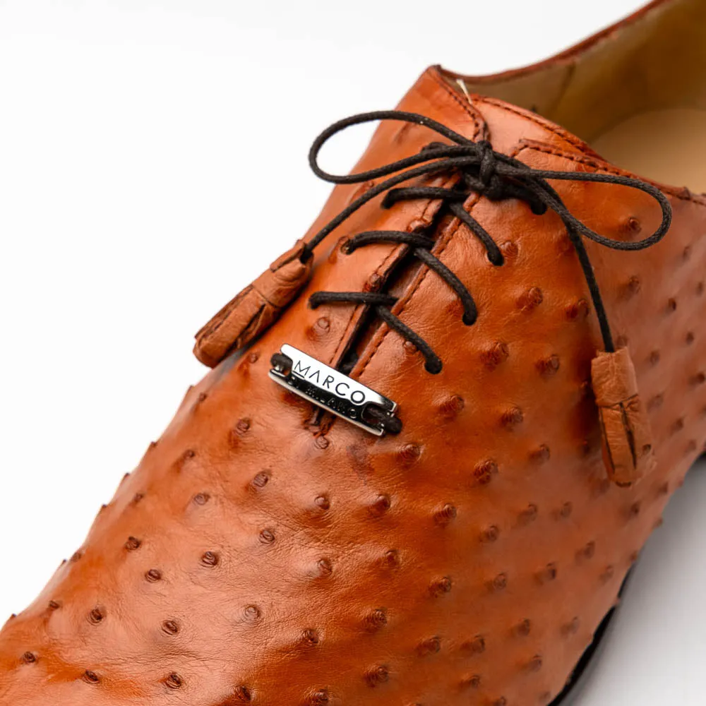 Marco Di Milano Criss in Brandy Ostrich Oxford Dress Shoes