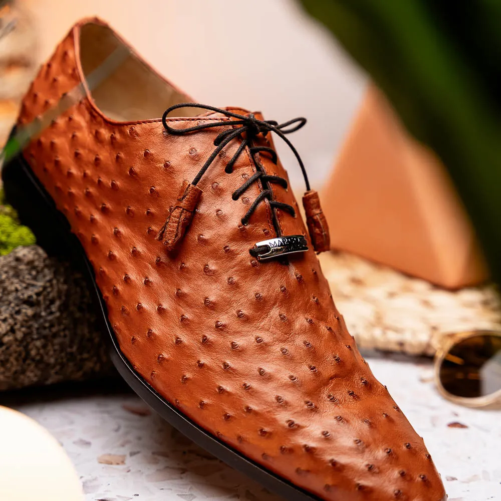 Marco Di Milano Criss in Brandy Ostrich Oxford Dress Shoes