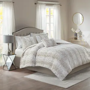 Marselle Faux Fur Comforter Set Snow Leopard