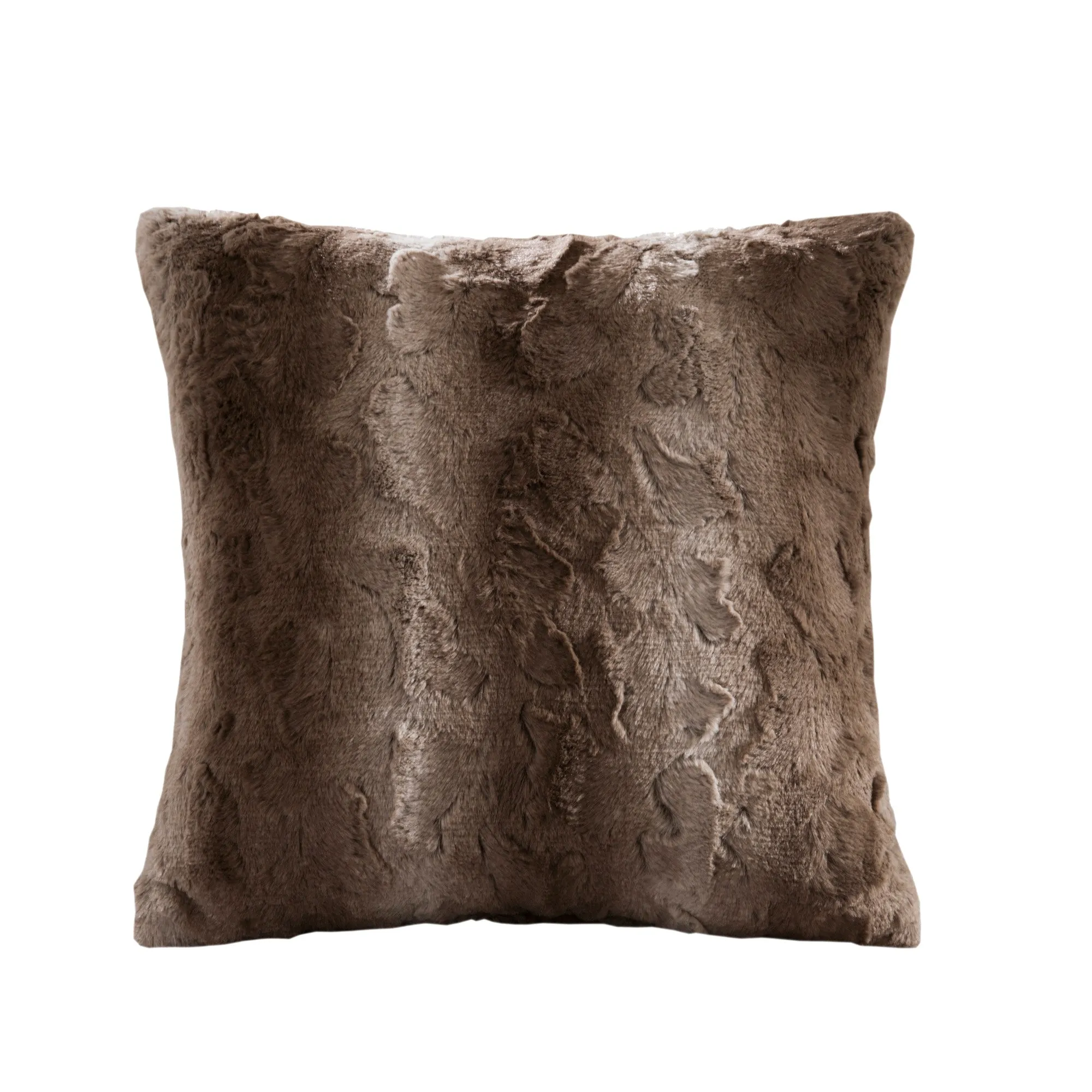 Marselle Faux Fur Square Pillow Snow Leopard