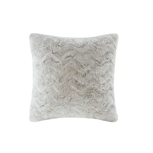 Marselle Faux Fur Square Pillow Snow Leopard