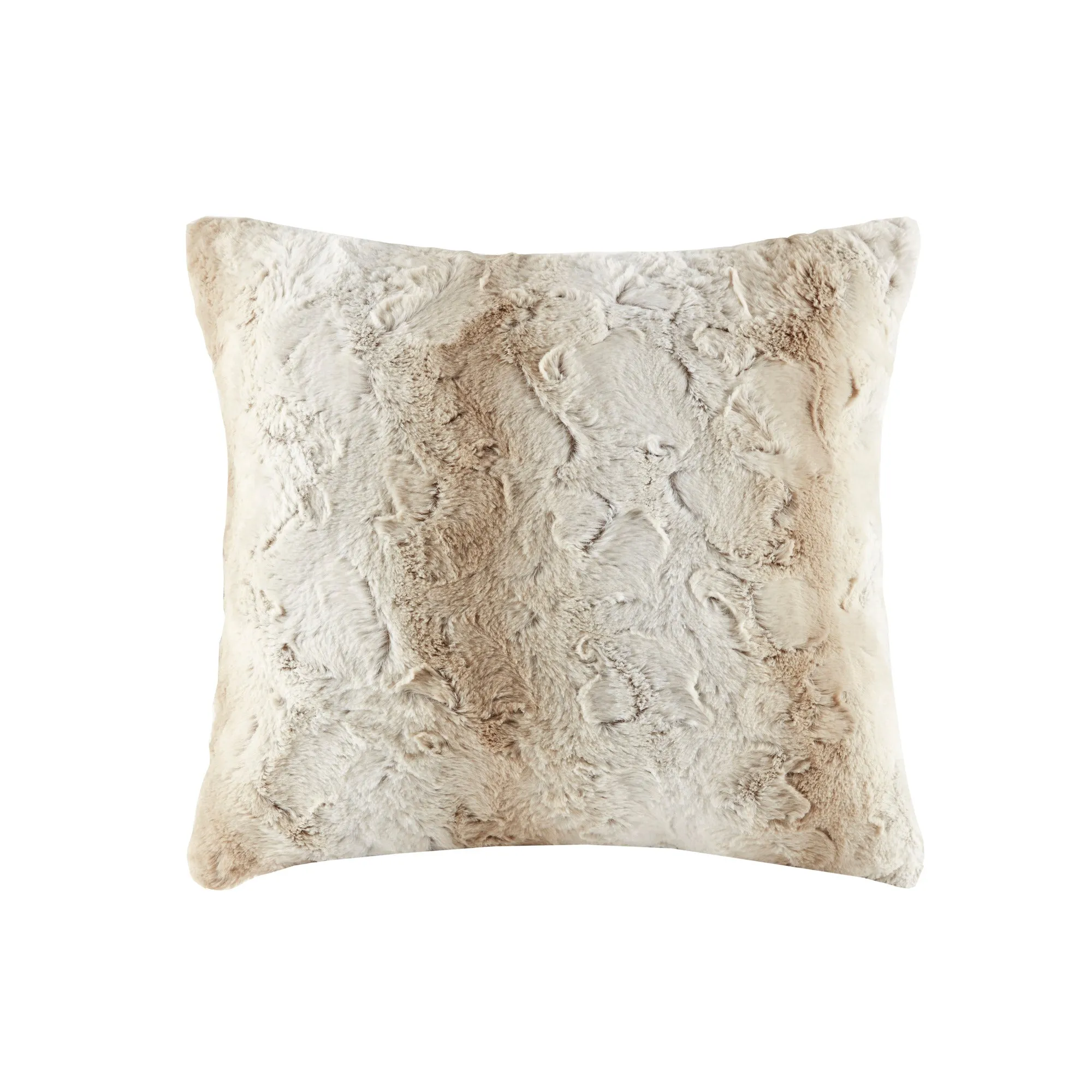 Marselle Faux Fur Square Pillow Snow Leopard