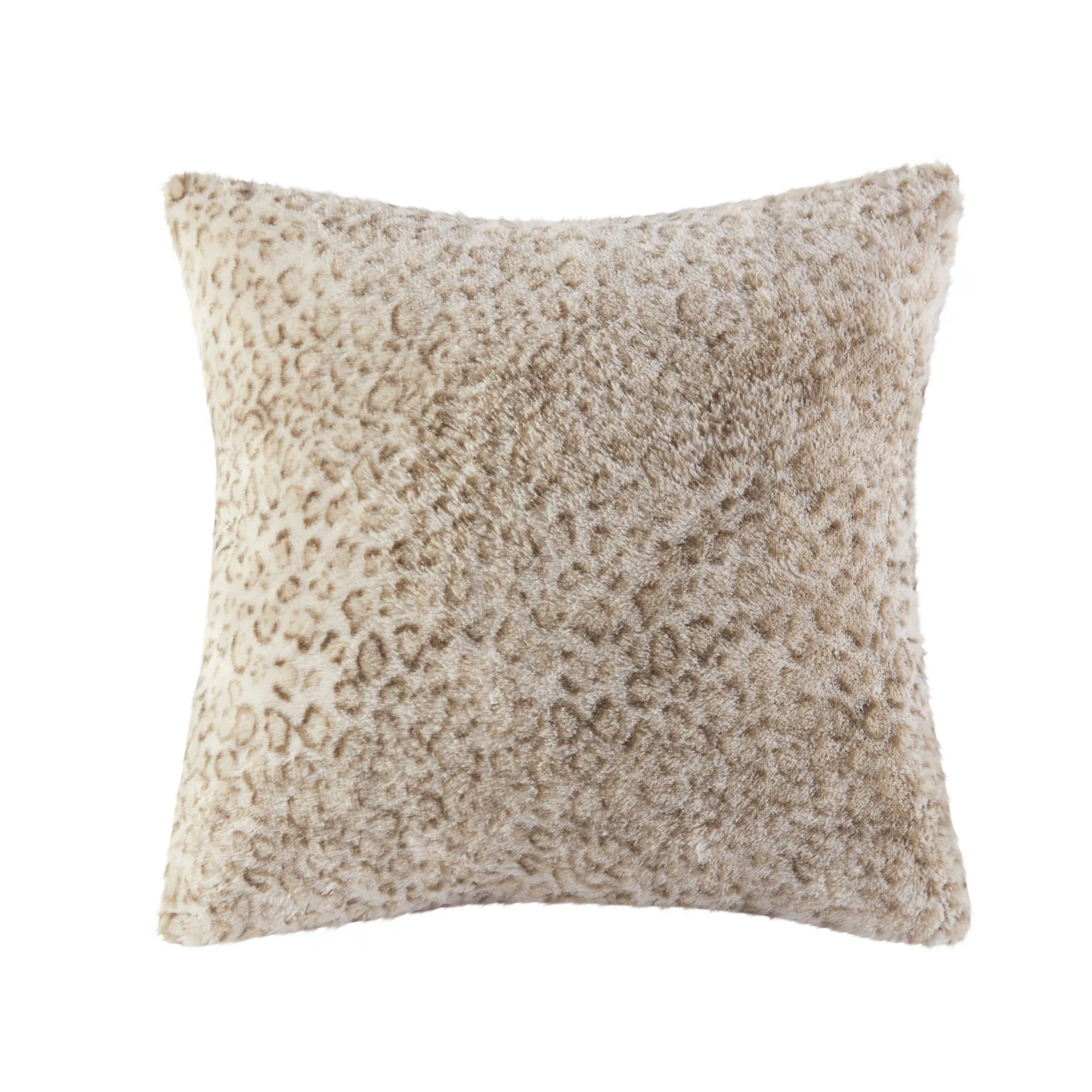 Marselle Faux Fur Square Pillow Snow Leopard