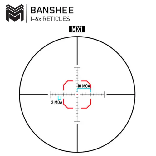 Monstrum Banshee 1-6x24 LPVO Rifle Scope MX1 Reticle