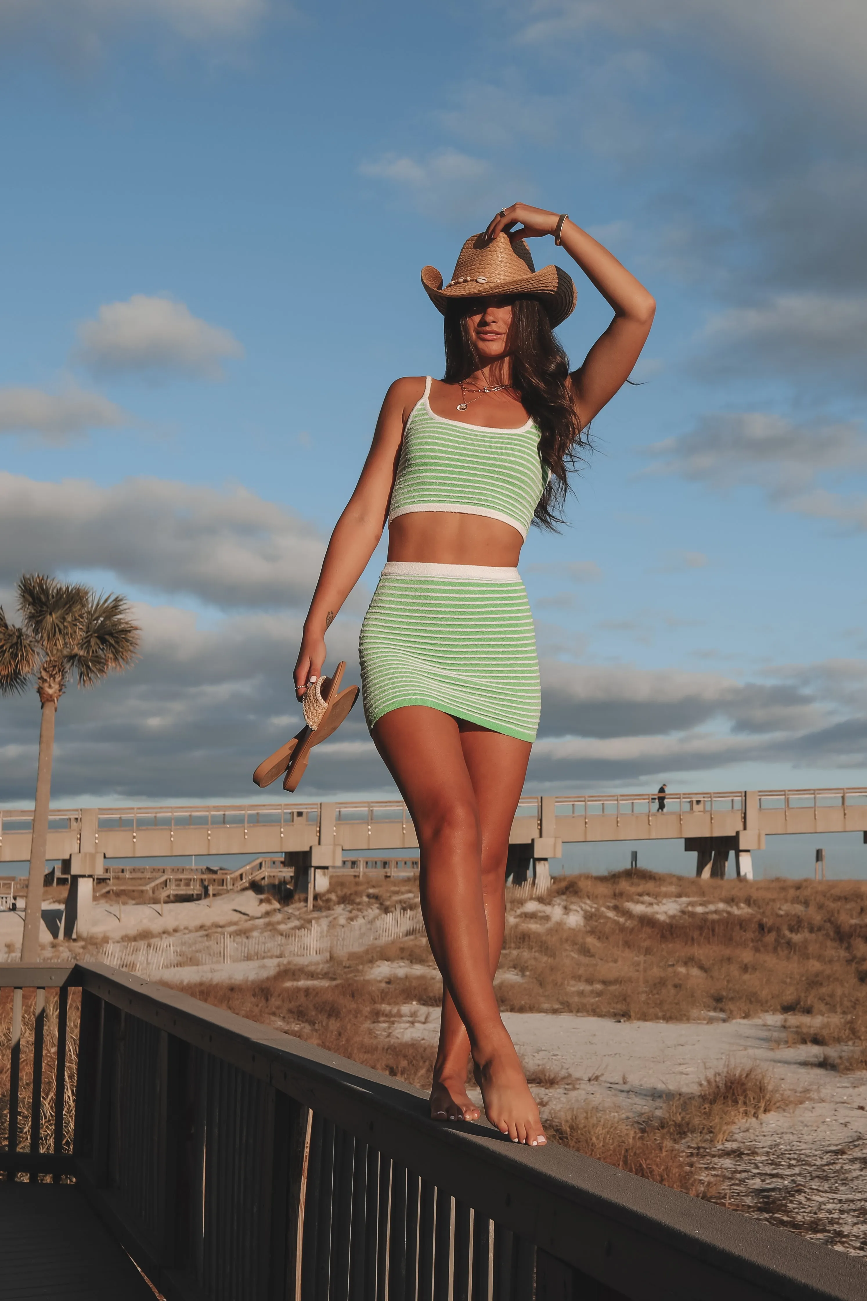 Needed By The Sea Striped Two Piece Set
