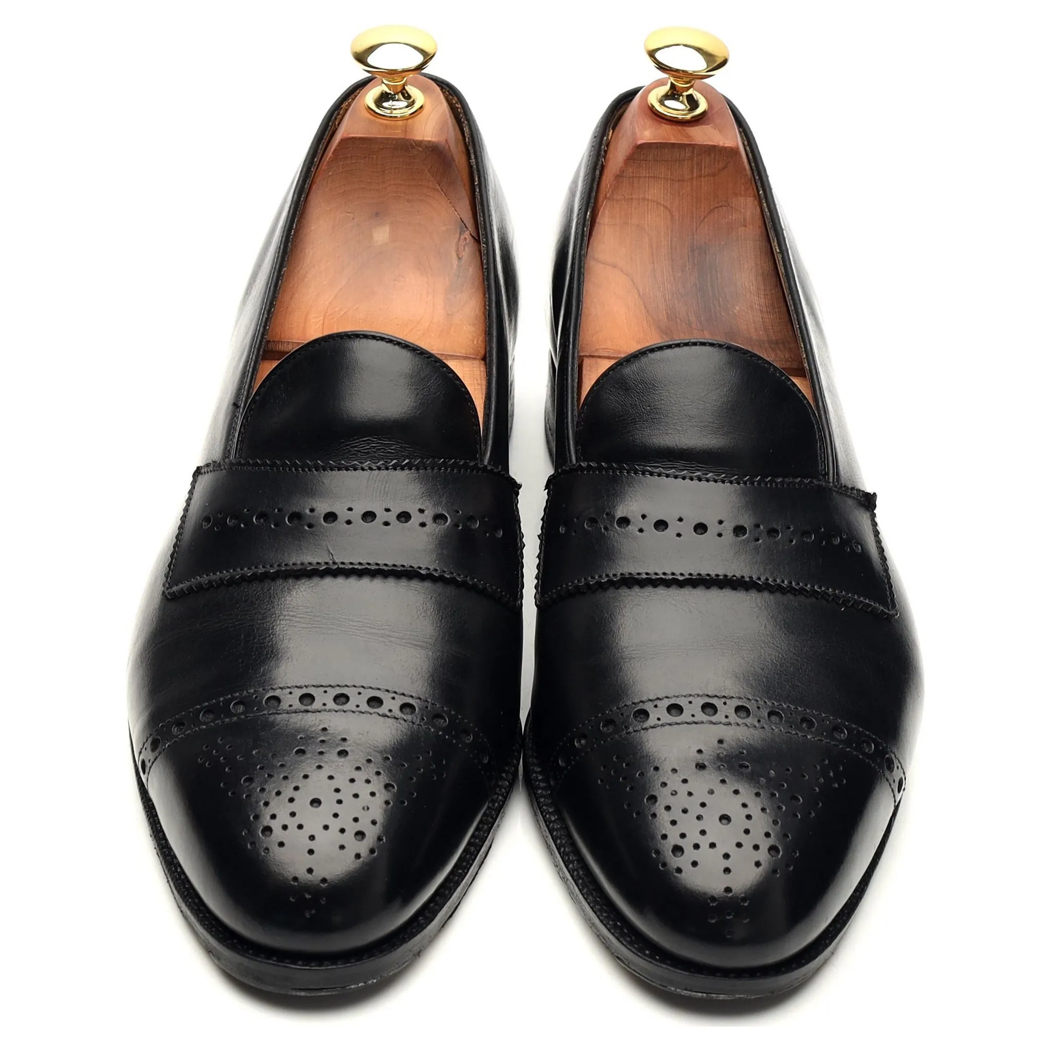 New & Lingwood Black Leather Loafers UK 9 E