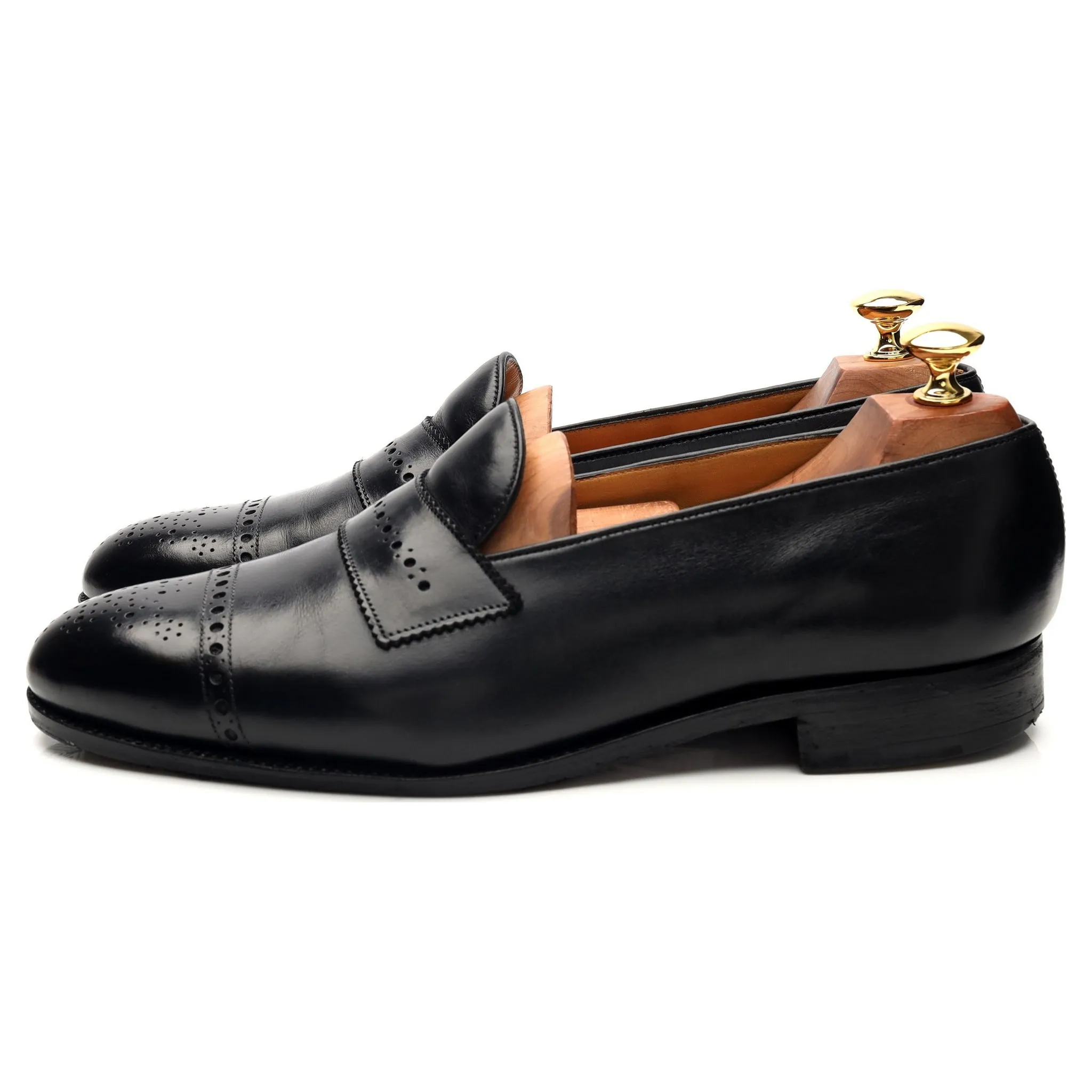 New & Lingwood Black Leather Loafers UK 9 E
